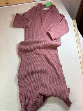 Free People Ribbed Maxi Dress in Dusty Rose
